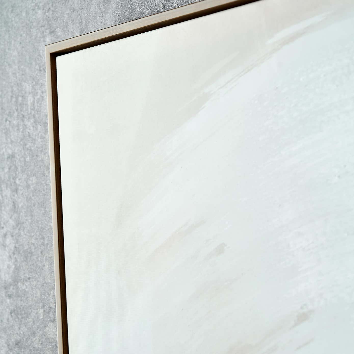 Monochrome Abstract Oak Effect Framed Canvas