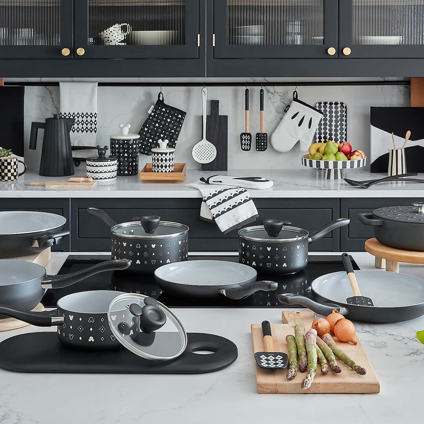 Disney Mickey Mono Cotton Tea Towel Set