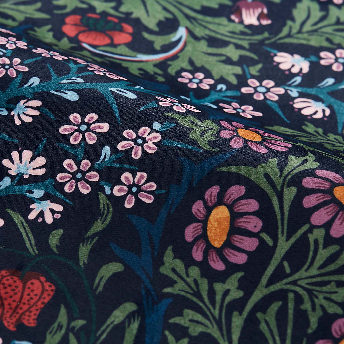 William Morris Blackthorn Velvet Fabric Sample
