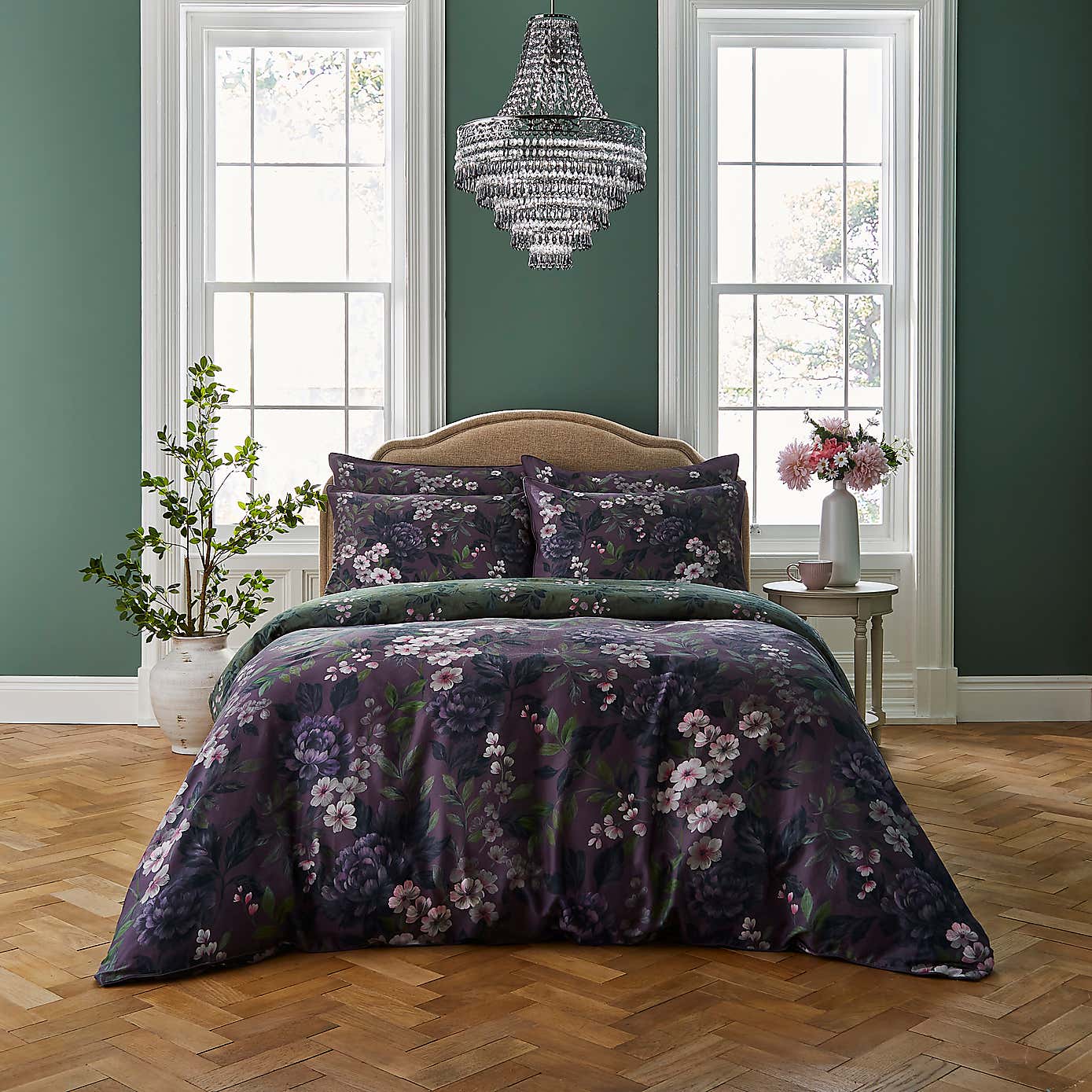 Dorma Giverny Damson Duvet Cover and Pillowcase Set