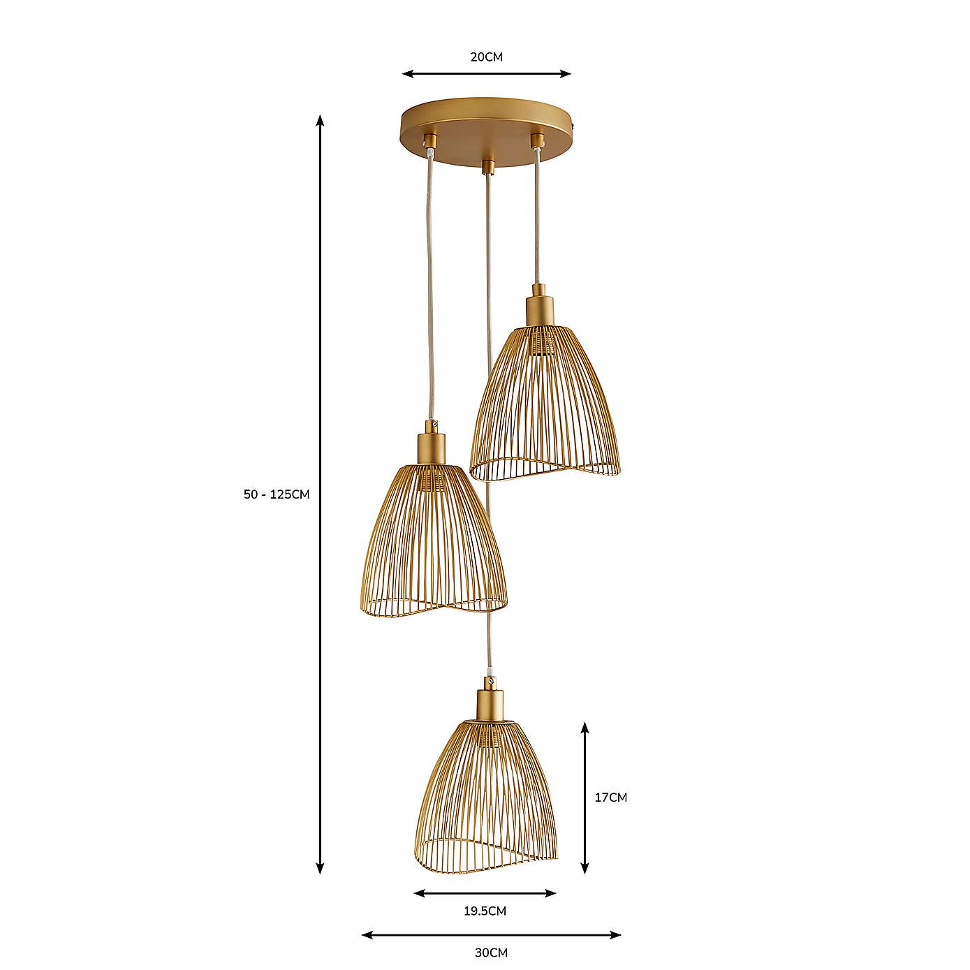Elements Jaula 3 Light Cluster Ceiling Fitting