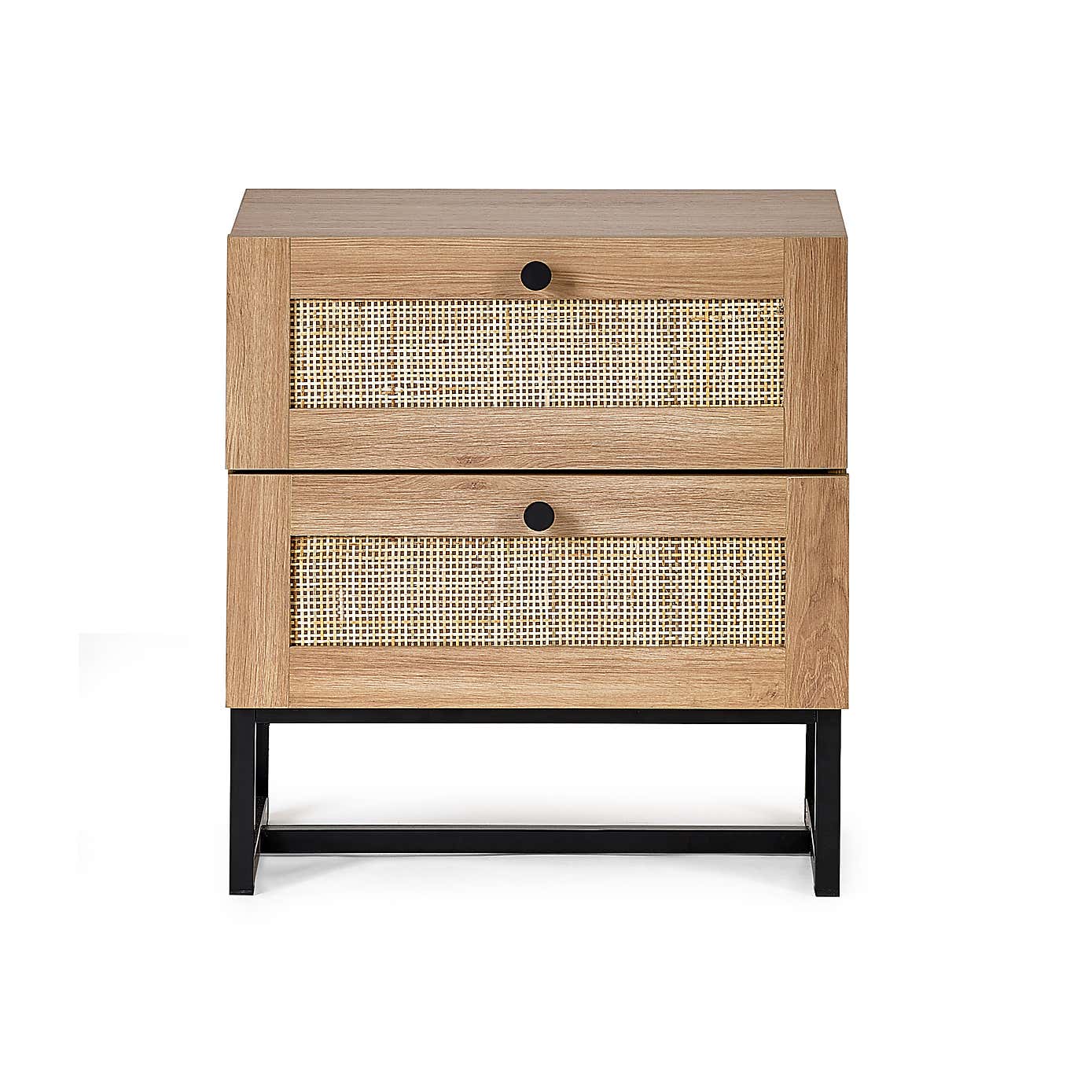 Hollis 2 Drawer Oak Bedside Table