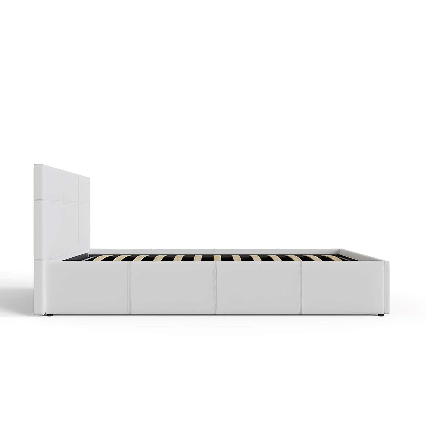 Side Lift Ottoman Bed Frame, Faux Leather