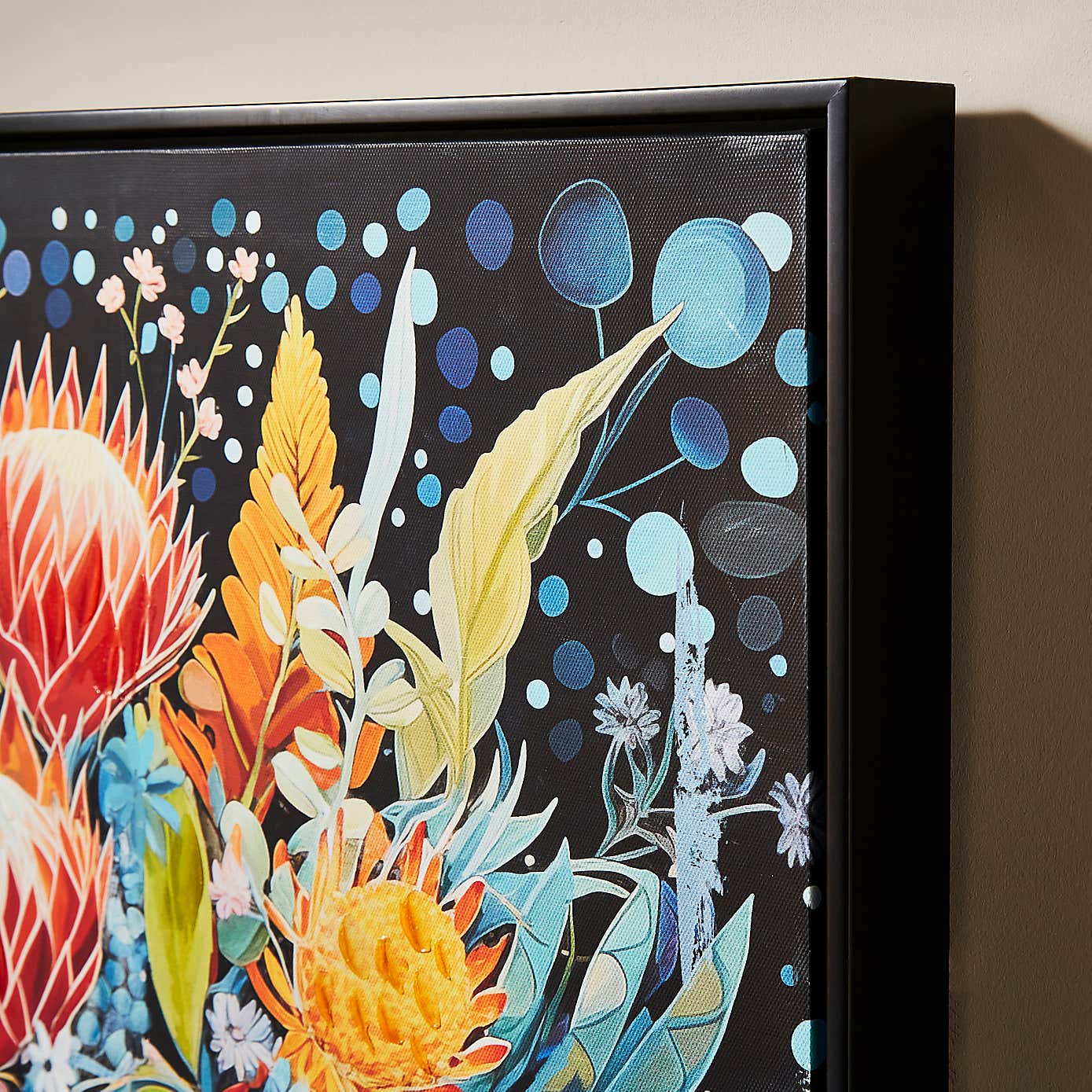 Midnight Flowers Hand Finished Framed Canvas