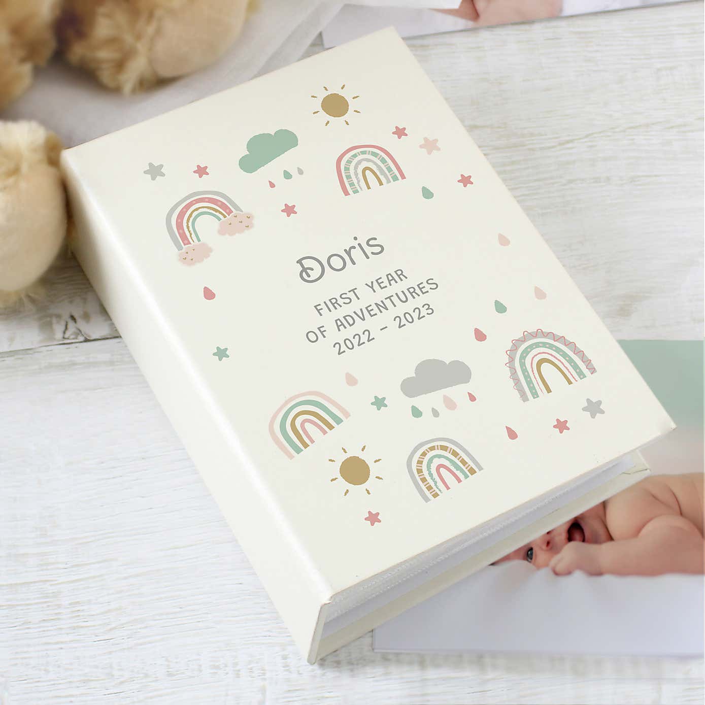 Personalised Rainbow Photo Album with Sleeves