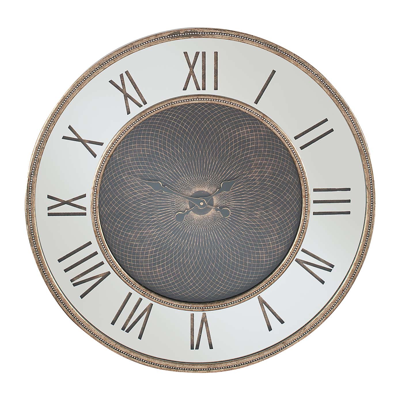 Antique Geo Print Wall Clock, 80cm
