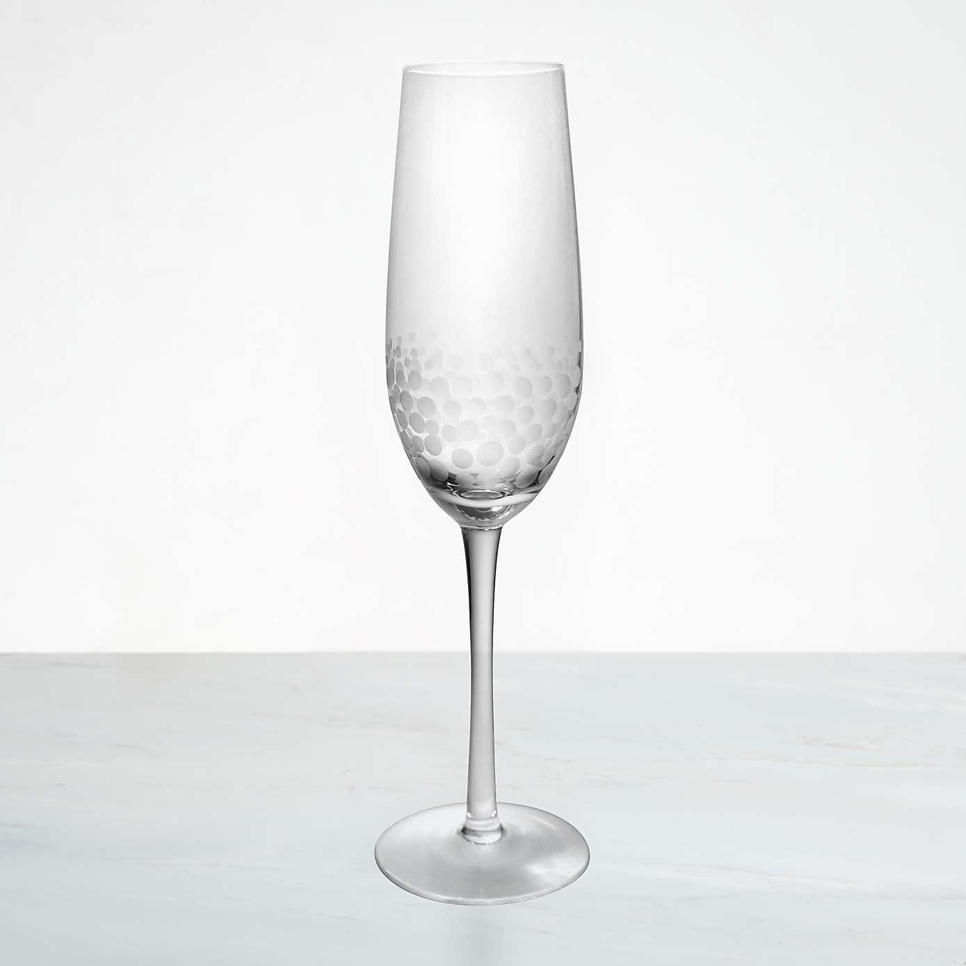 Spot Etched Flute Glass