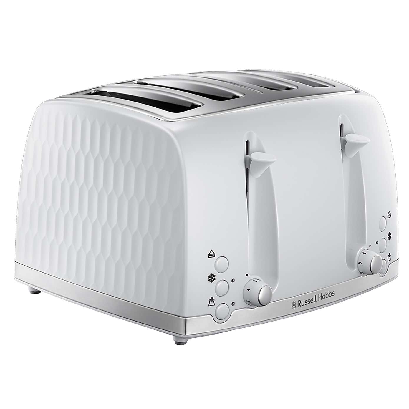 Russell Hobbs Honeycomb 4 Slice Toaster White