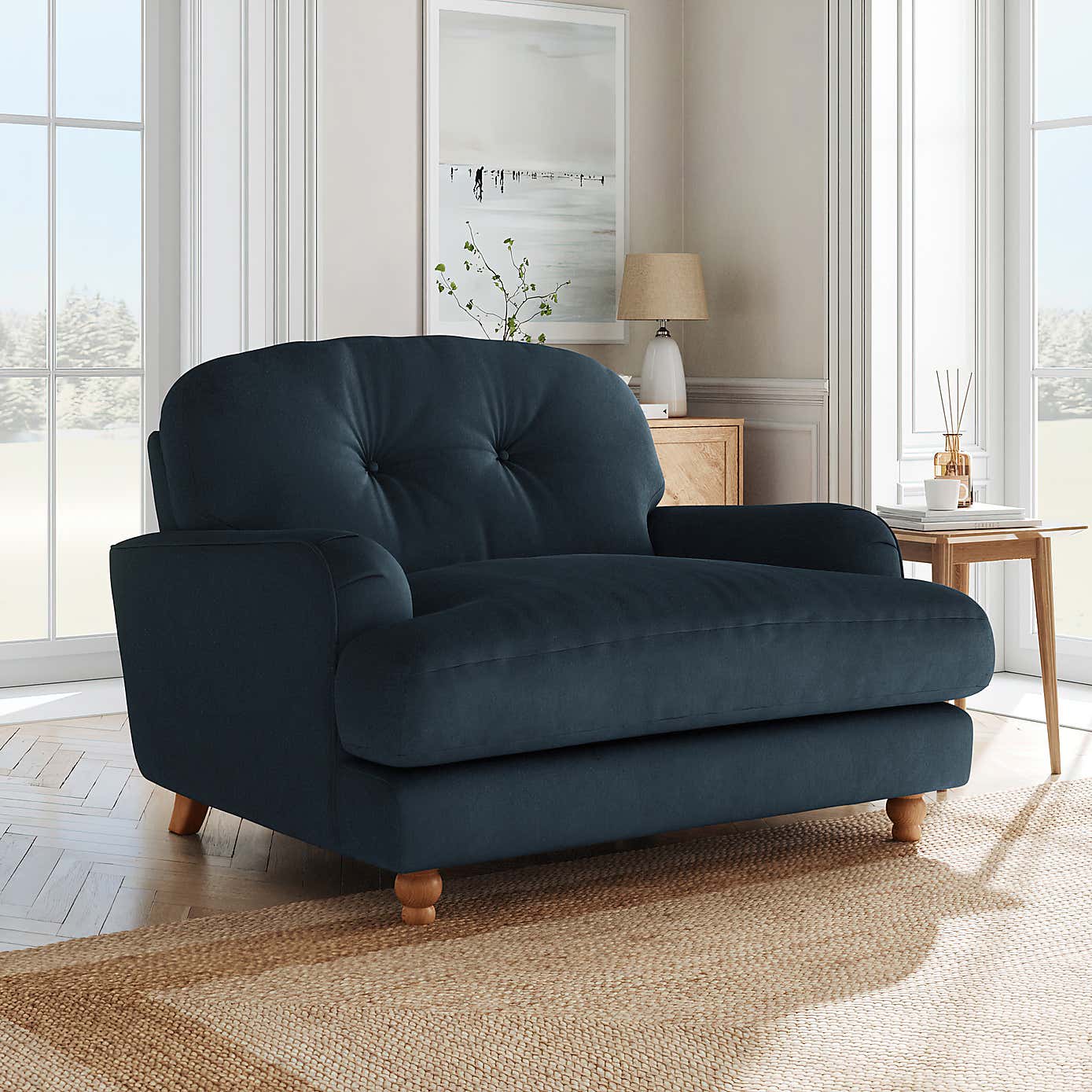 Martha Matte Plush Velvet Snuggle Sofa