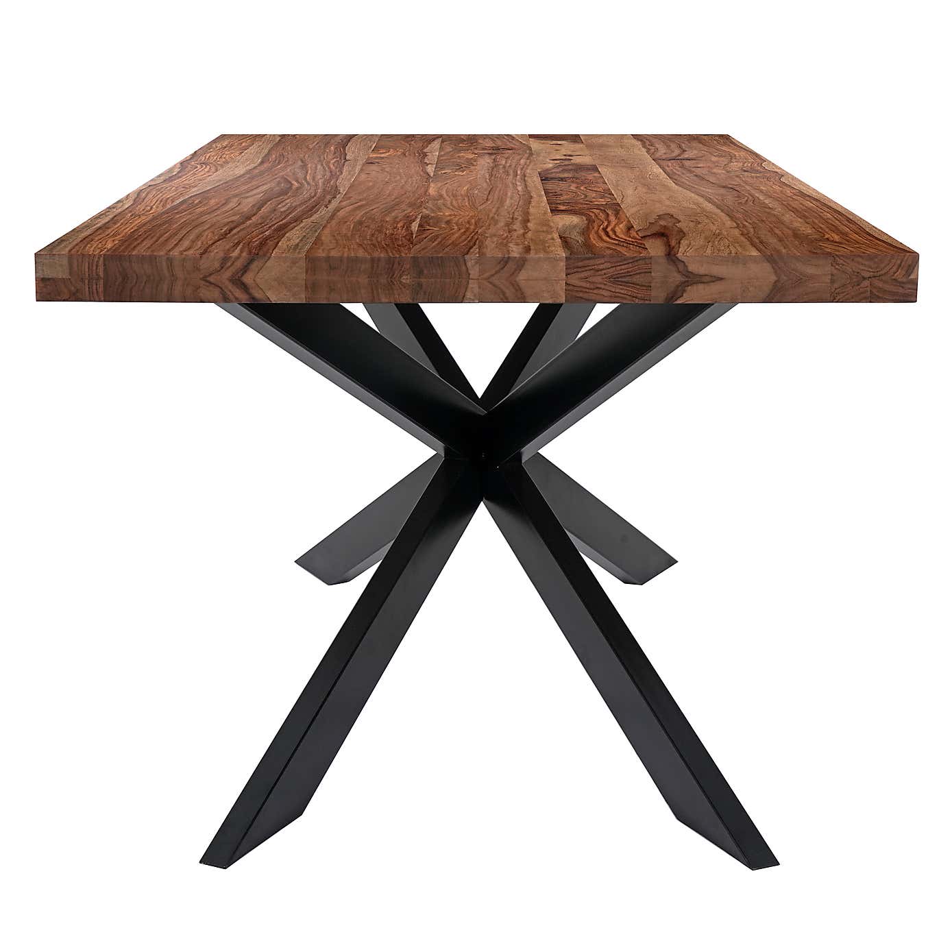 Indus Valley Logan 6 Seater Dining Table With 6 Faux Leather Chairs