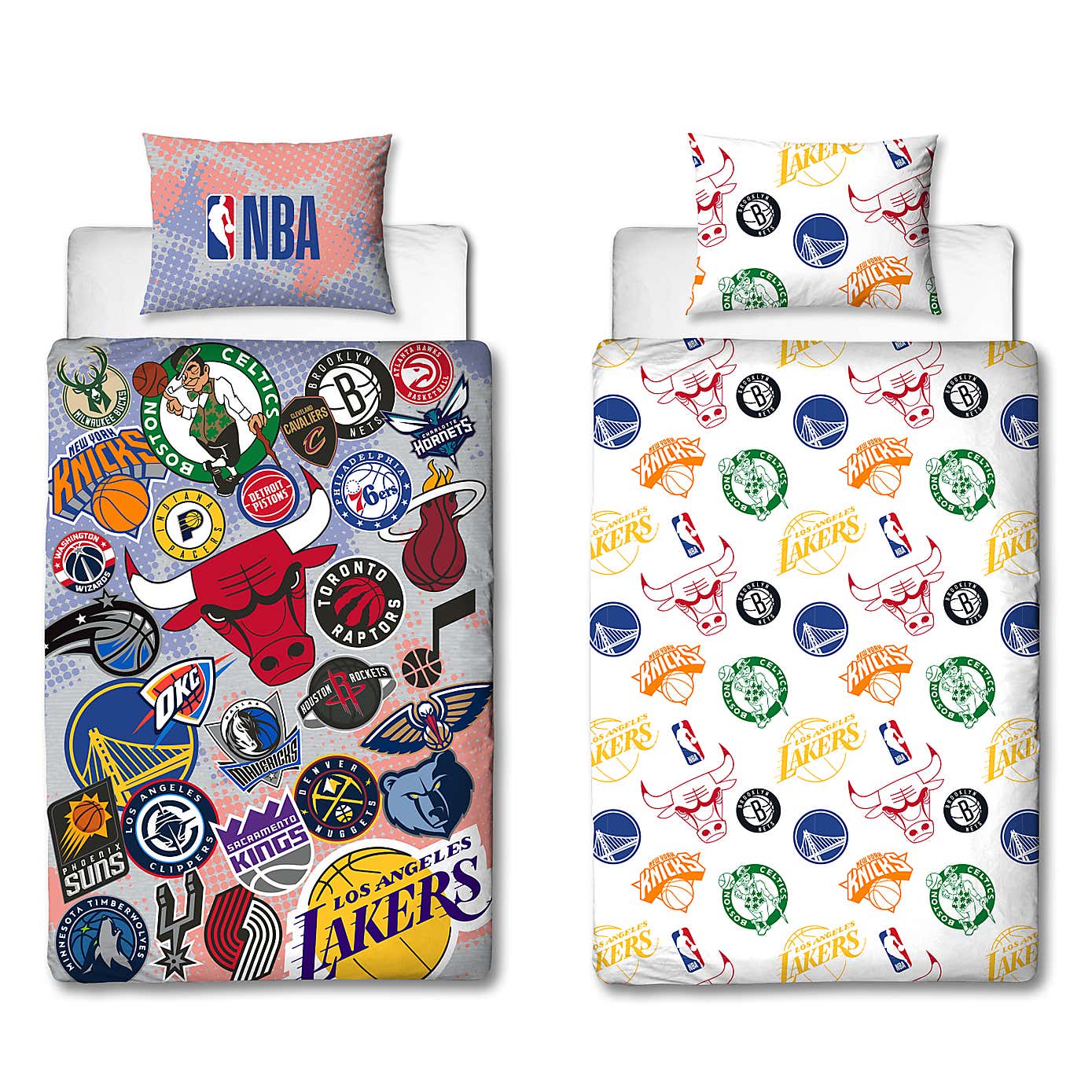 NBA Divide Reversible Single Duvet & Pillowcase Set