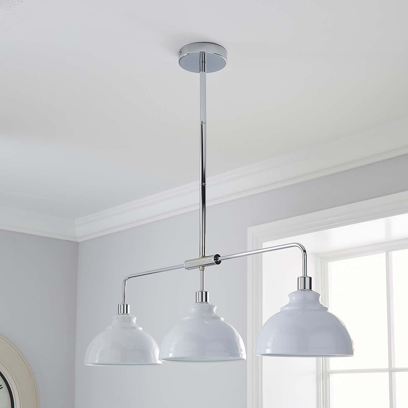 Galley 3 Light Bar White Diner Ceiling Fitting