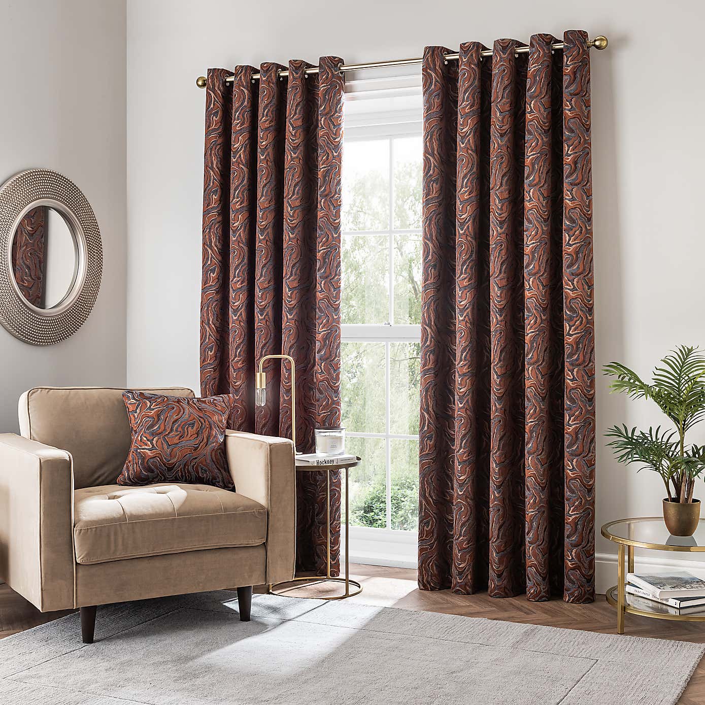Magma Animal Marbled Eyelet Curtain