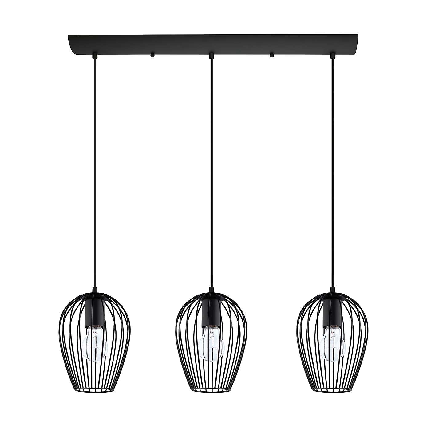 EGLO Newtown Mid Century Industrial 3 Light Adjustable Diner Ceiling Light