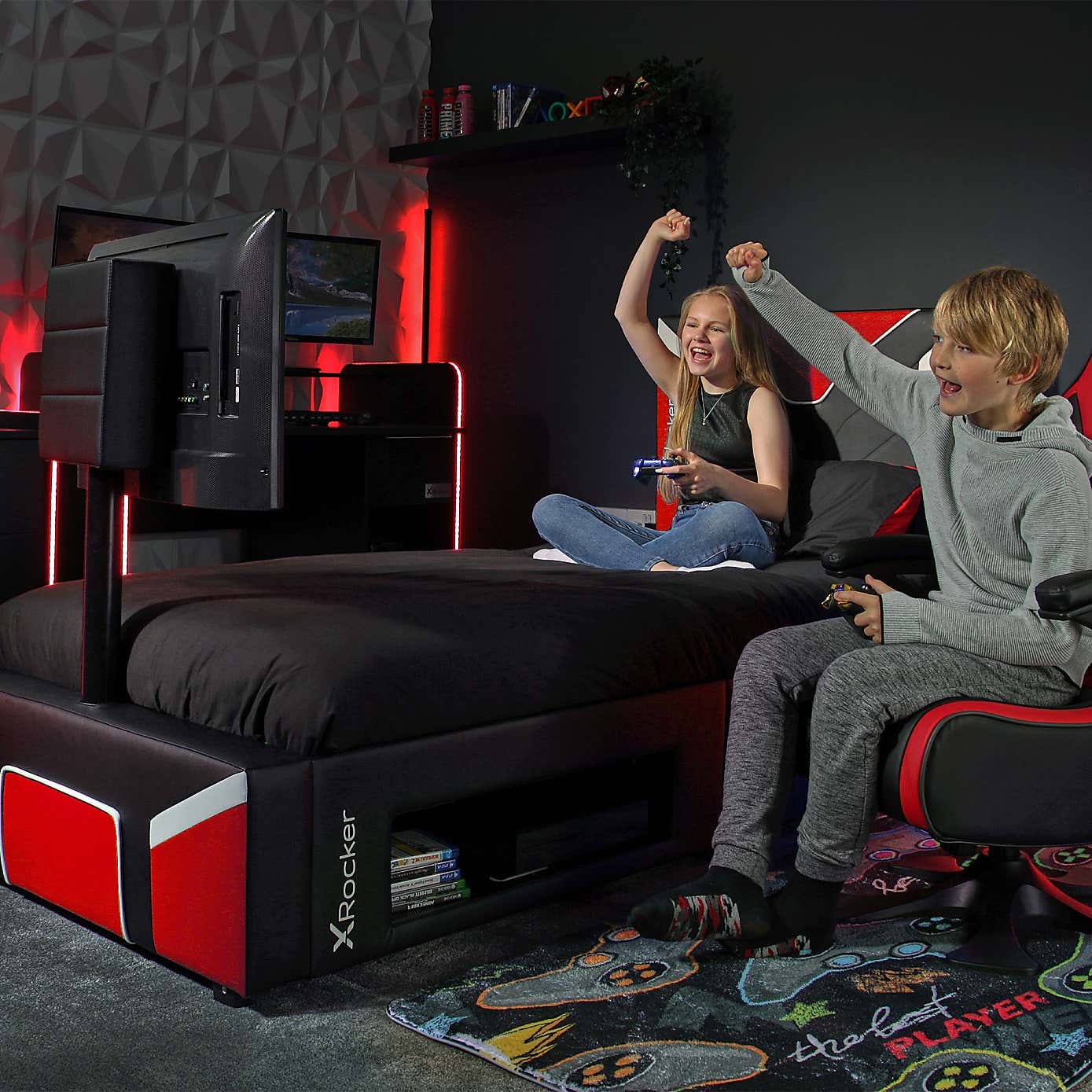 X Rocker Cerberus Twist TV Single Gaming Bed
