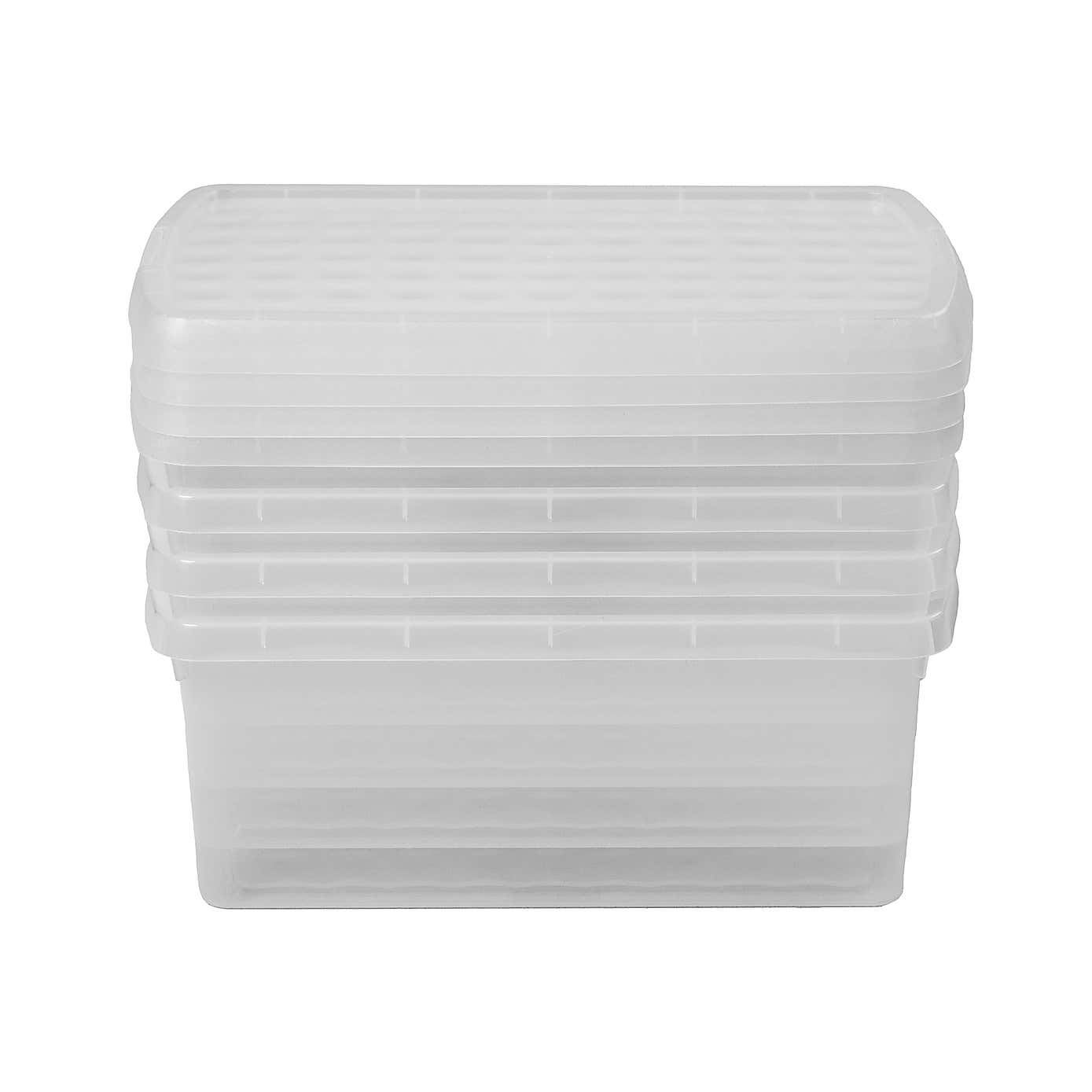 Wham Clip Pack of 4 Rectangle Storage Boxes With Lids