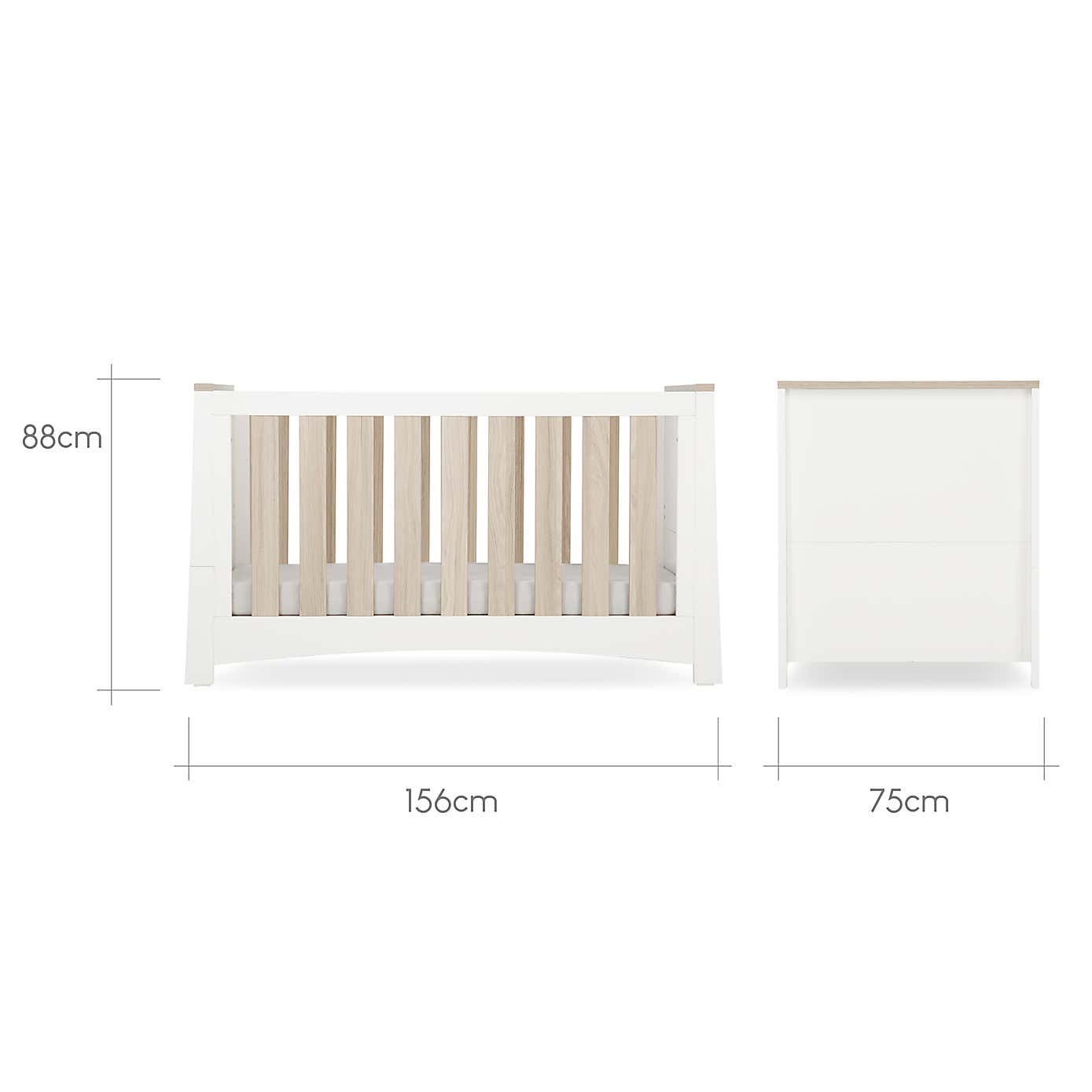 CuddleCo Ada 2 Piece Nursery Furniture Set, White Ash