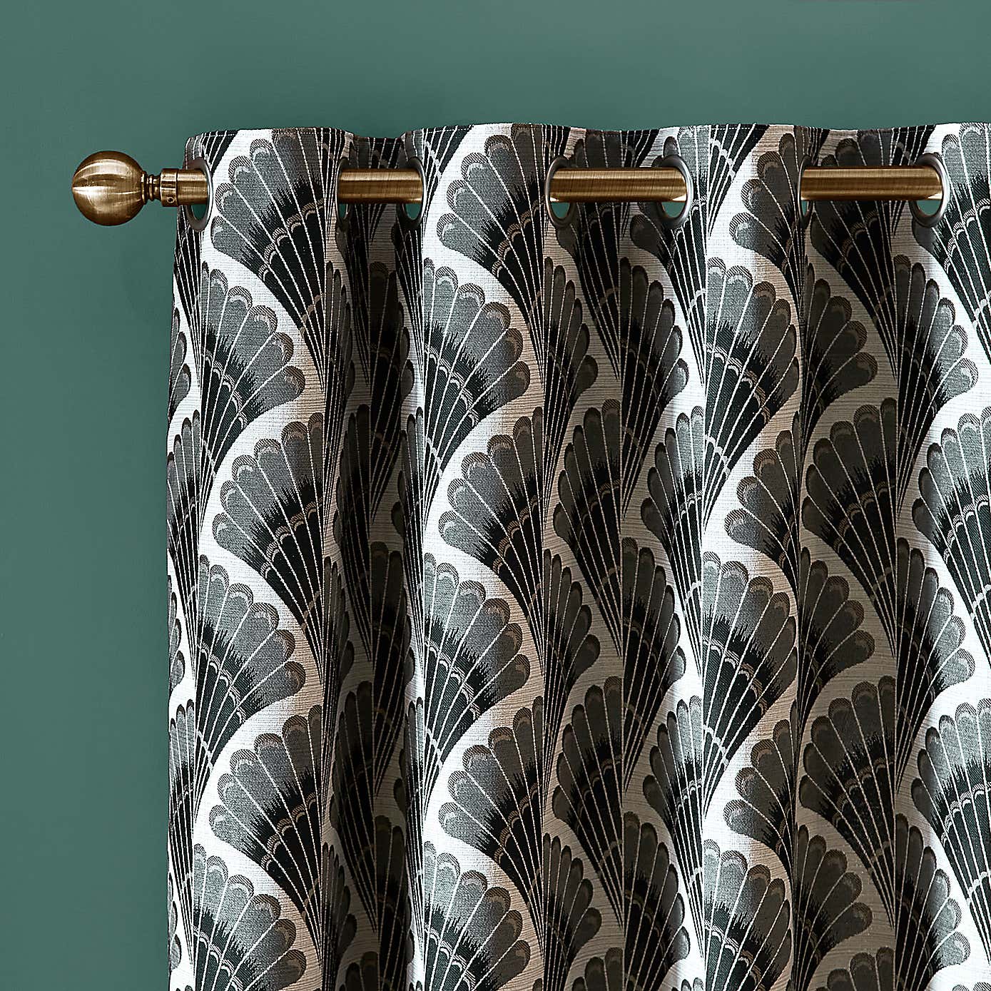 Fan Jacquard Eyelet Curtains