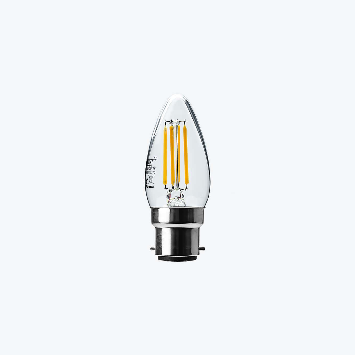 Status 4W Filament BC Candle Bulb 2 Pack