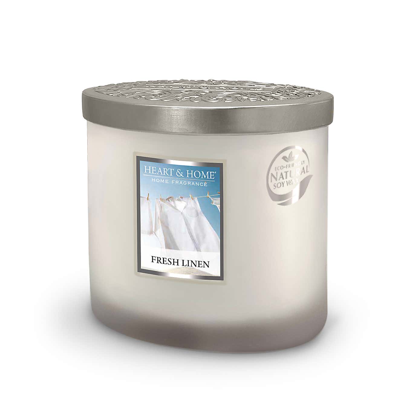 Heart and Home Ellipse Fresh Linen Multi Wick Candle