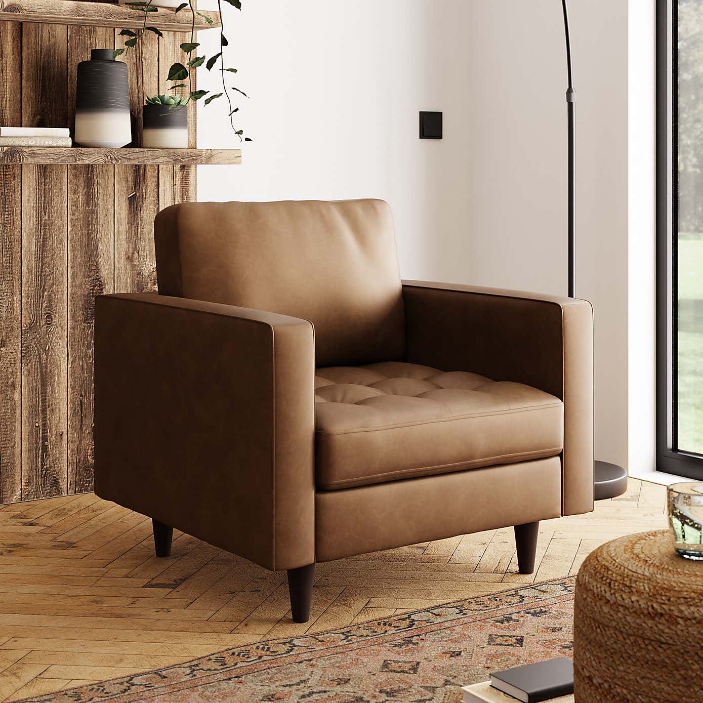 Zoe Faux Leather Armchair