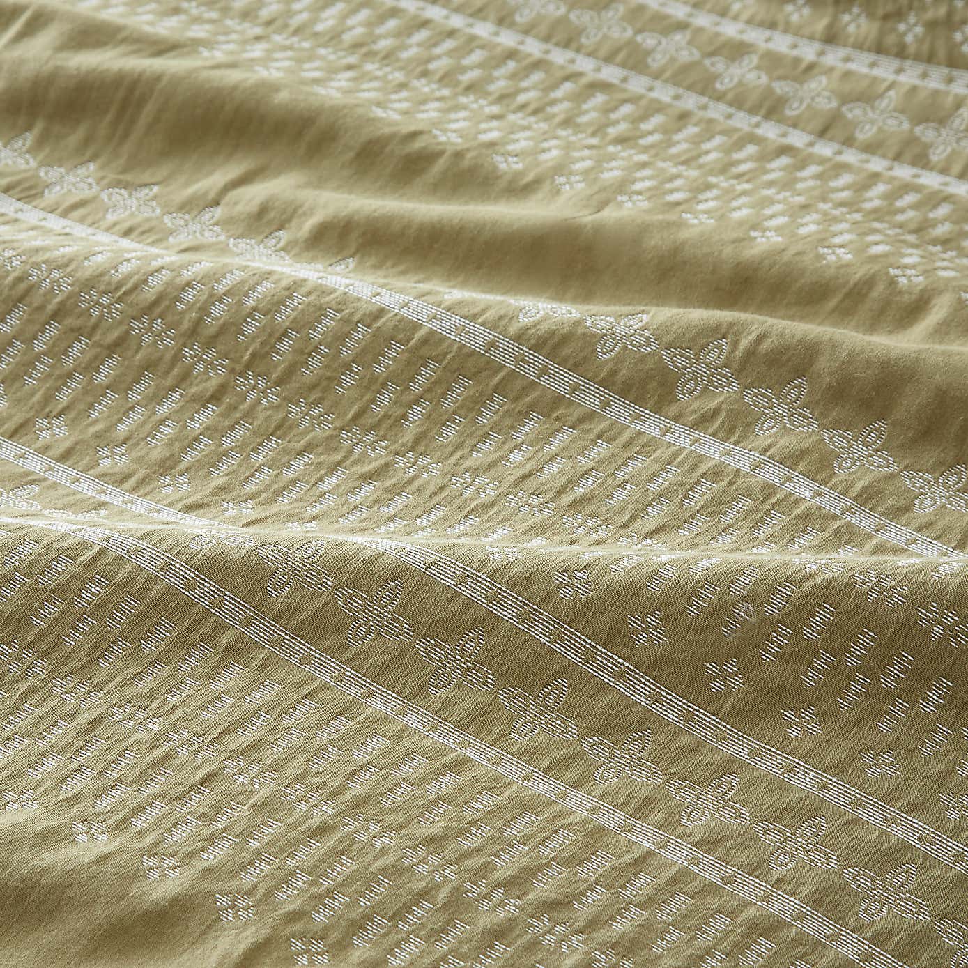 Alara Jaquard Soft Olive Oxford Pillowcase