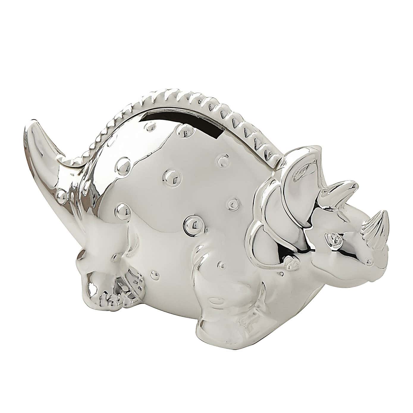Bambino Silver Plated Dinosaur Money Box
