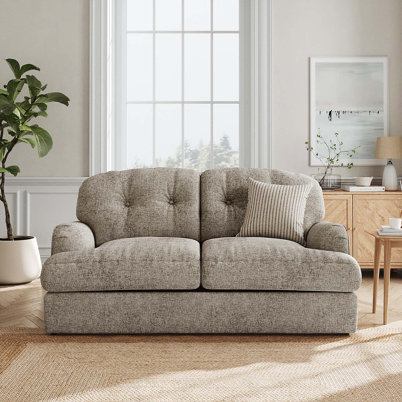 Martha Chunky Chenille 2 Seater Double Sofa Bed