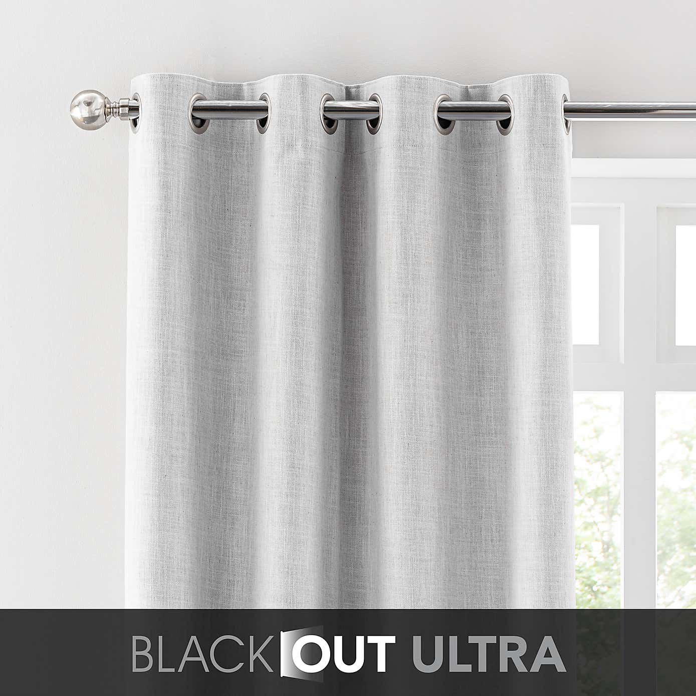 Touch of Linen Ultra Blackout Eyelet Curtains