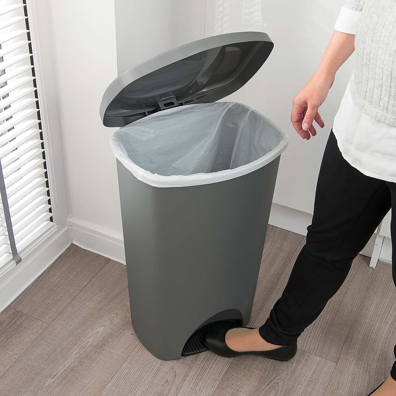 Addis Plastic 50L Pedal Bin Grey