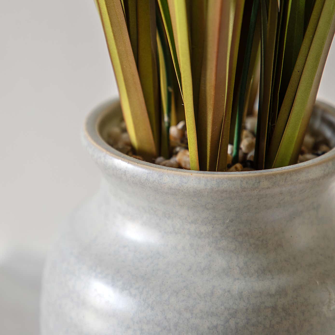 Artificial Grass with Feathered Wildflower in Plant Pot