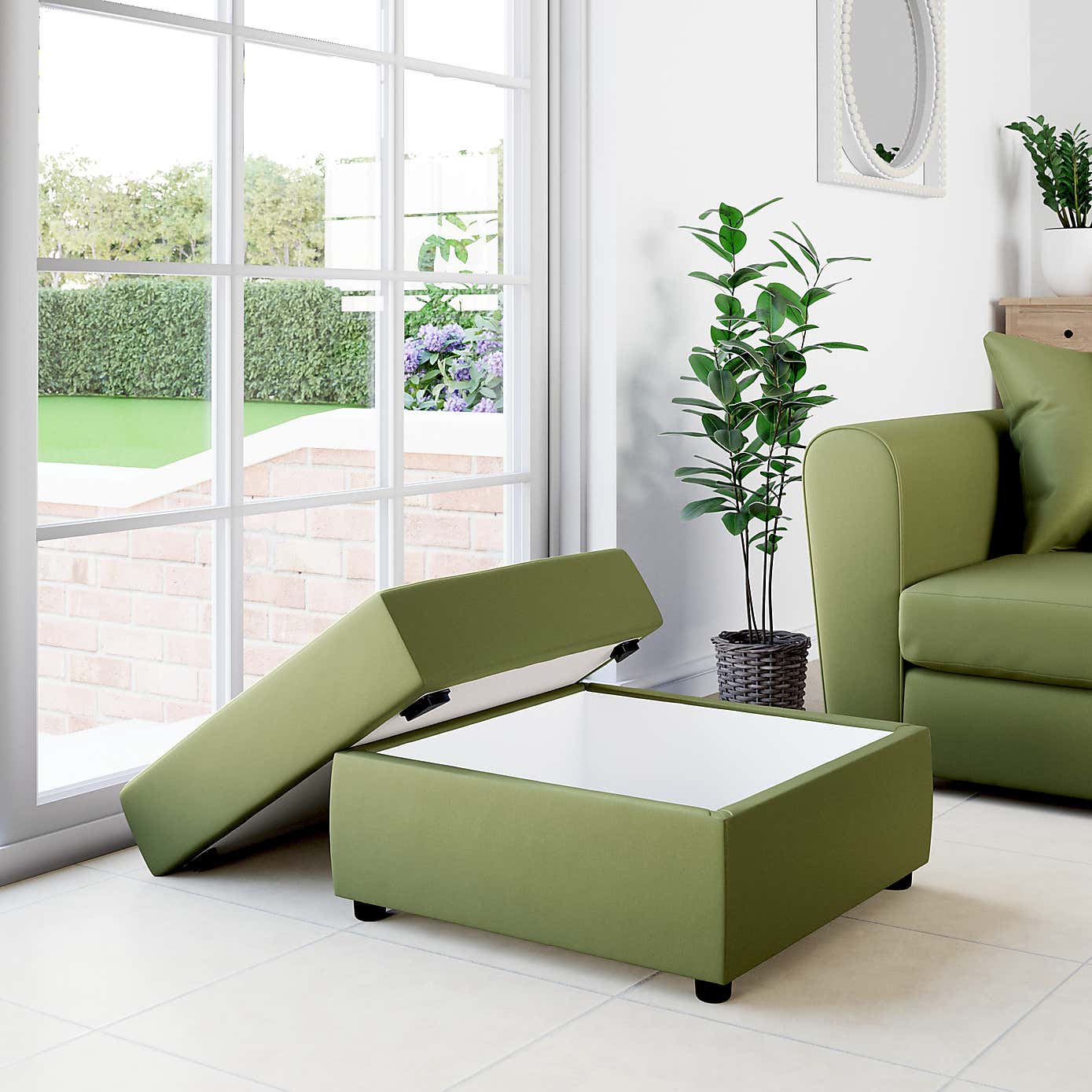 Square Opulent Velvet Storage Footstool