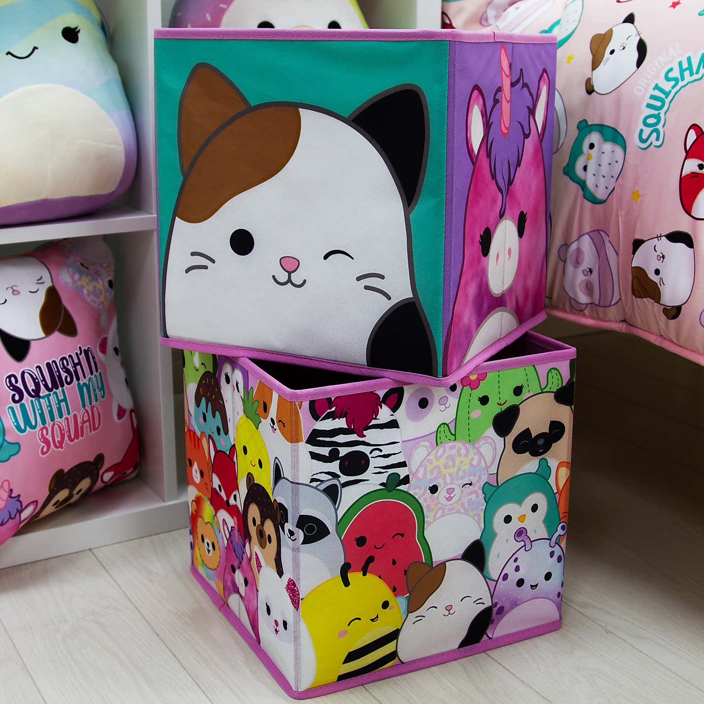 Set of 2 3.6L Squishmallows Storage Cubes