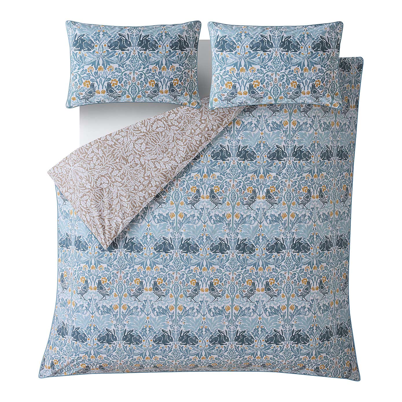 William Morris Brother Rabbit 100% Cotton Duvet Cover and Pillowcase Set