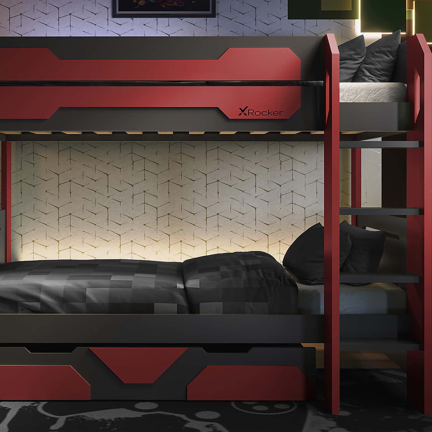 X Rocker Battalion Gaming Bunk Bed with Trundle