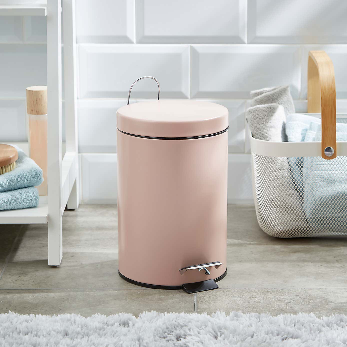 Black 3 Litre Bathroom Bin