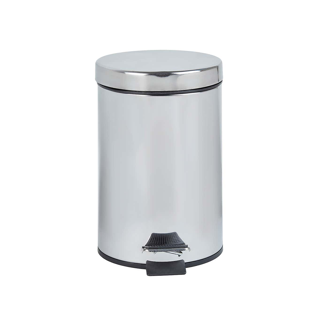 Bathroom Basics 3-Litre Silver Pedal Bin