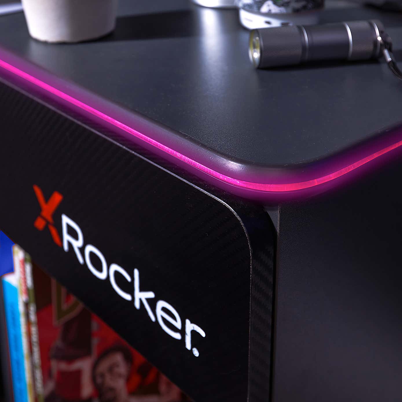 X Rocker Carbon Tek Bedside Table with Wireless charging