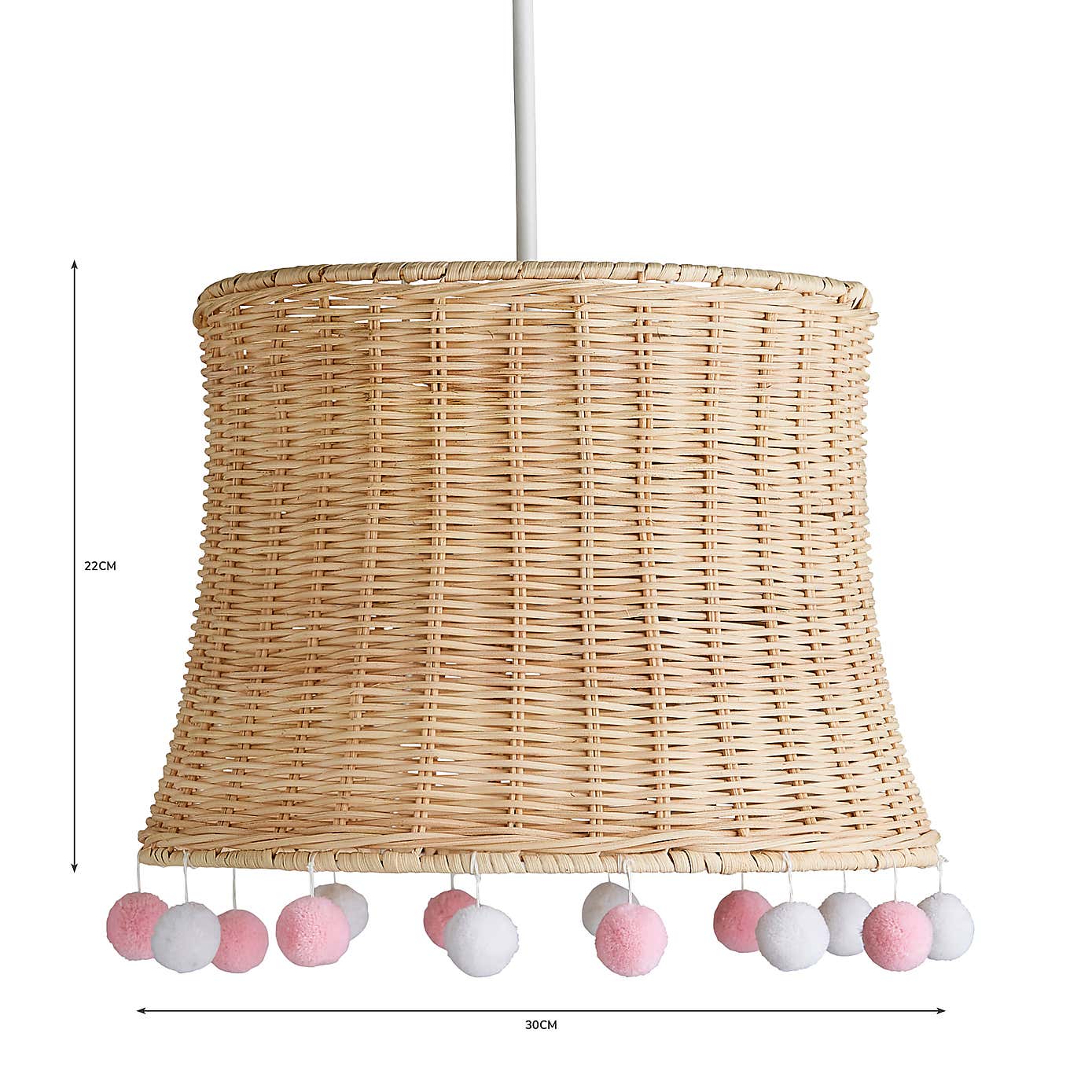 Fiesta Rattan Pom Pom Easy Fit Pendant Shade