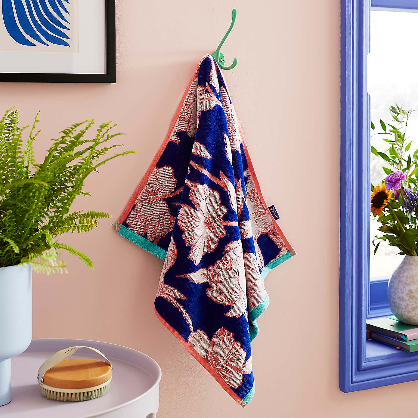 Sophie Robinson Tree Peony Cotton Towel