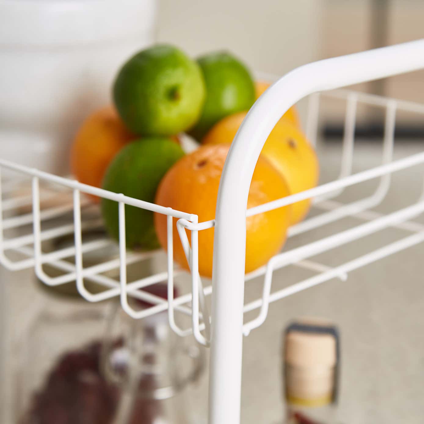 White 3 Tier Wire Trolley