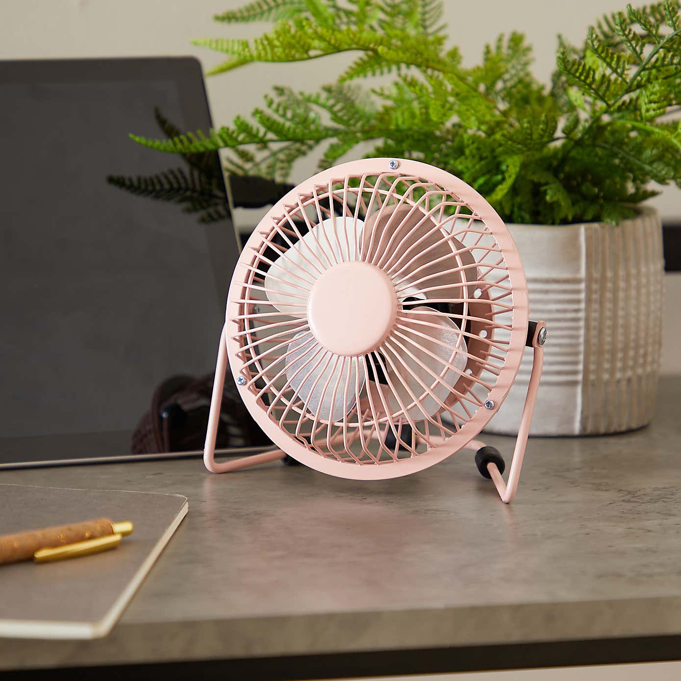 Chrome USB 4 Inch Desk Fan