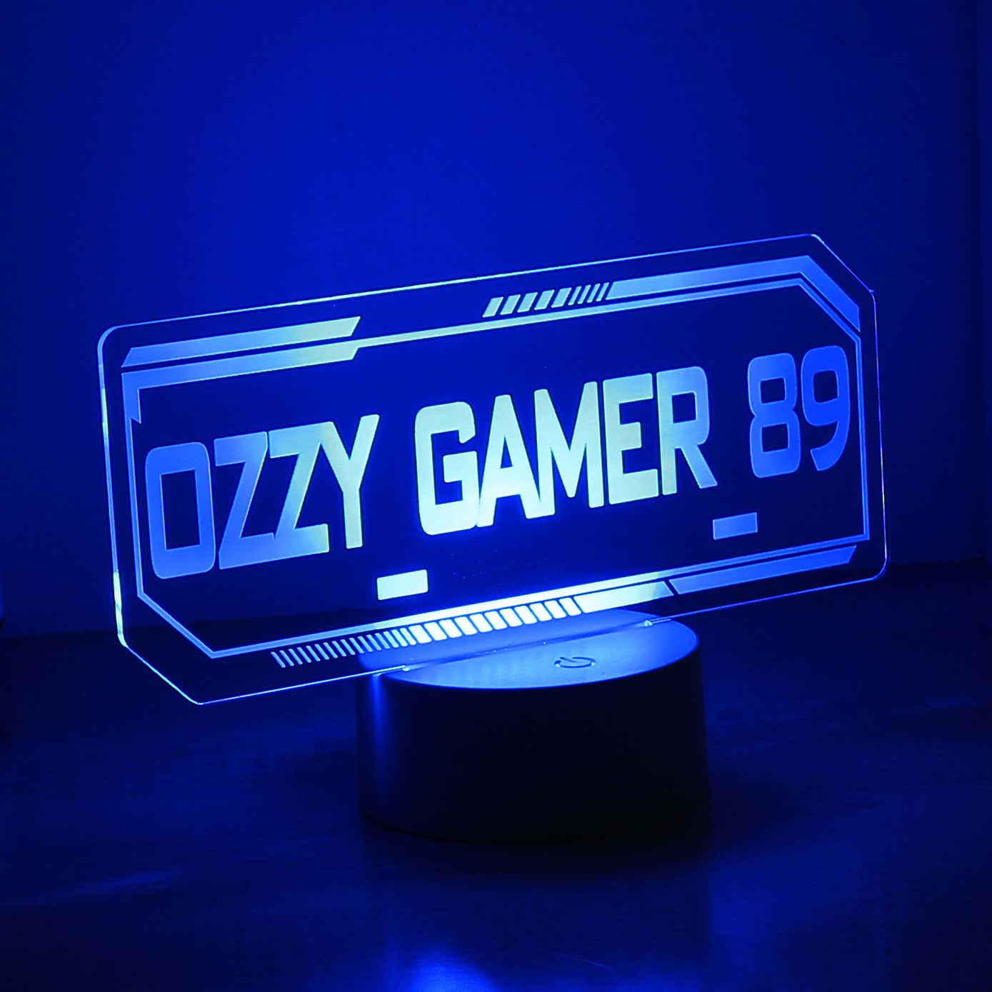Personalised Gamer Tag Colour Changing Night LED Light