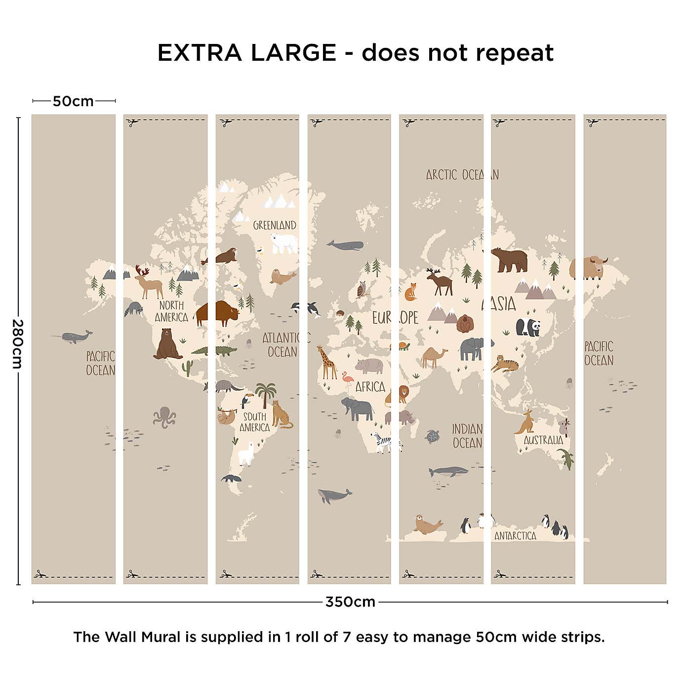 World Map Wall Mural