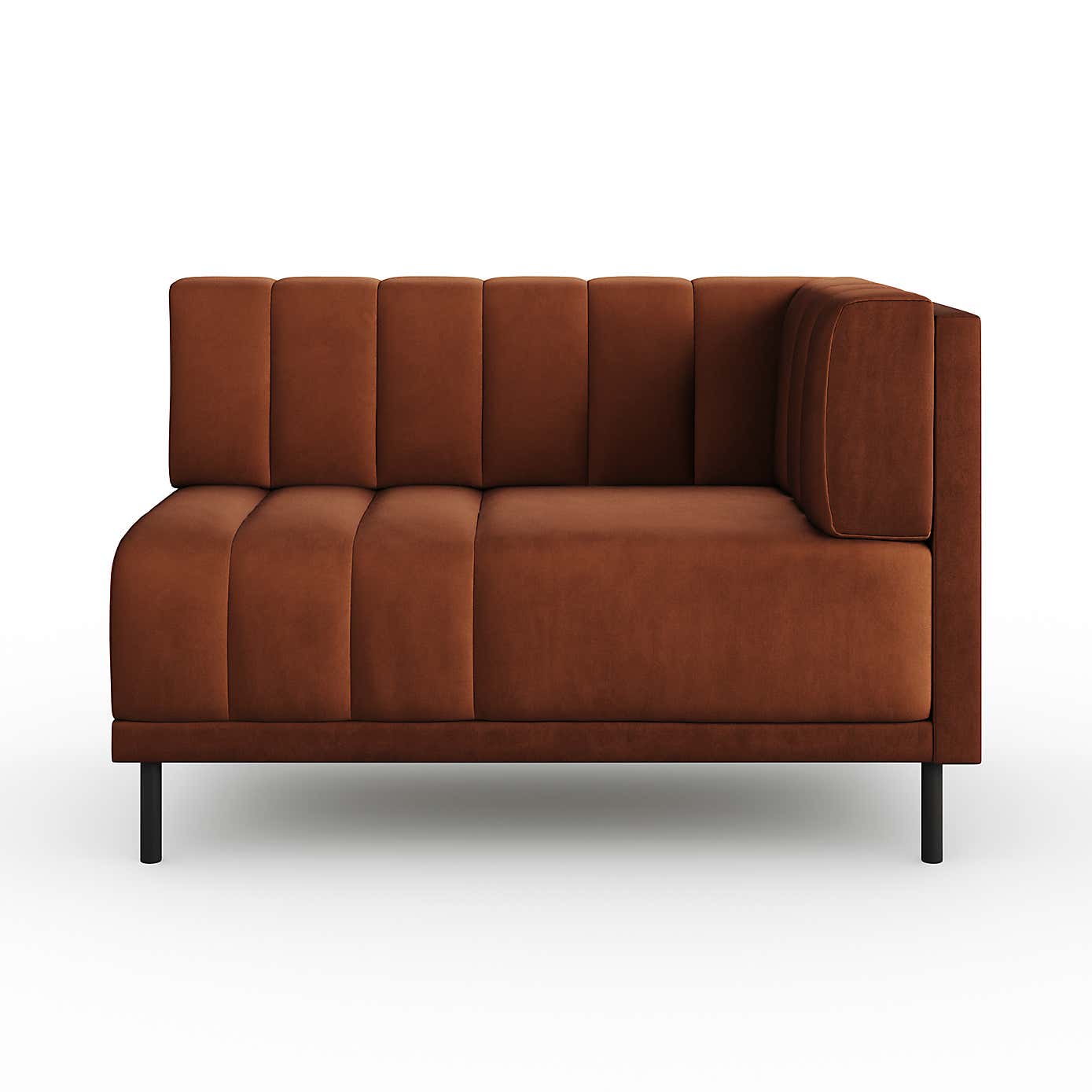 Amali Corner Dining Bench, Matte Plush Velvet