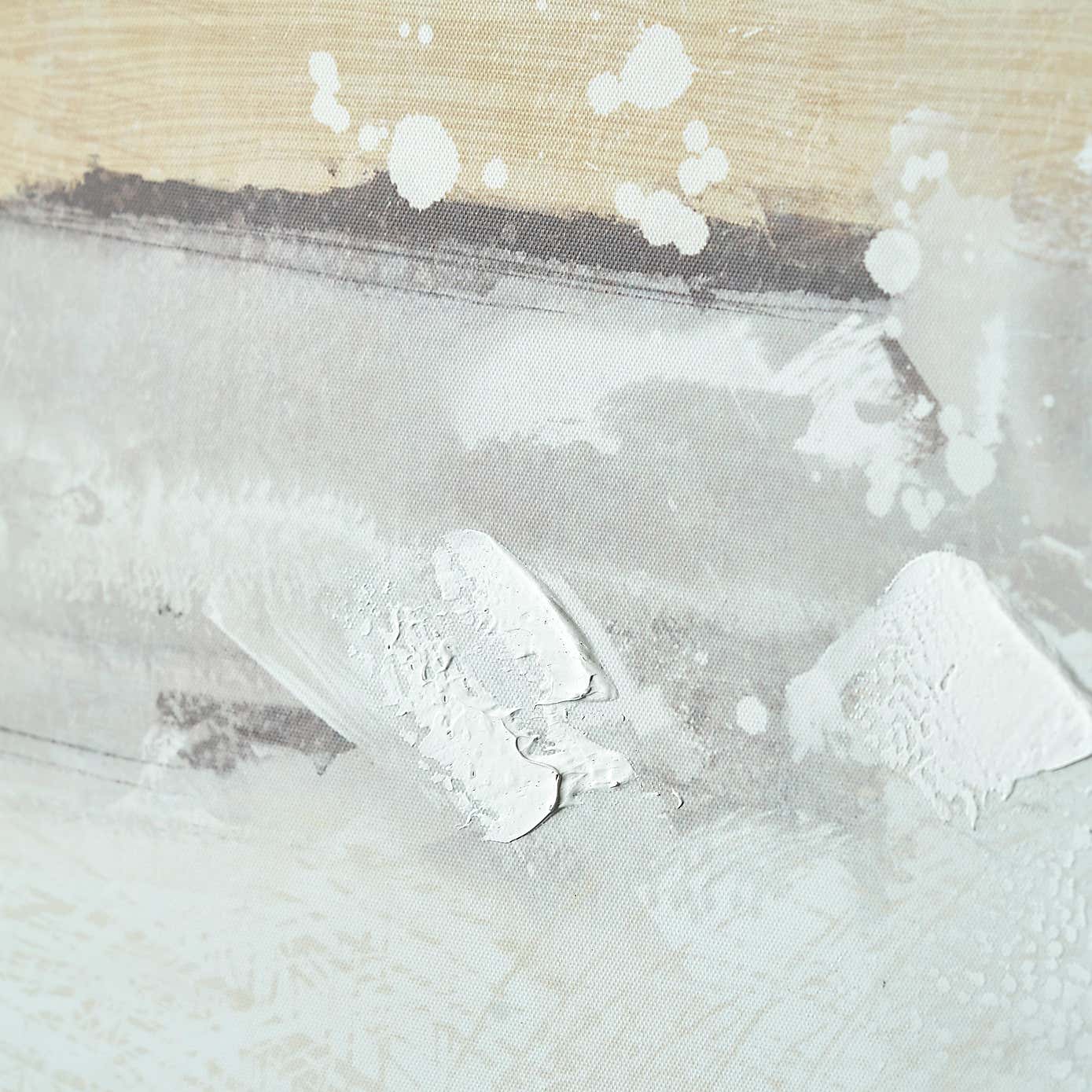 White & Terracotta Abstract Oak Effect Framed Canvas