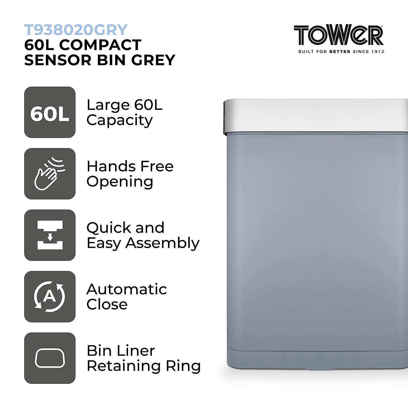 Tower Compact 60L Sensor Bin