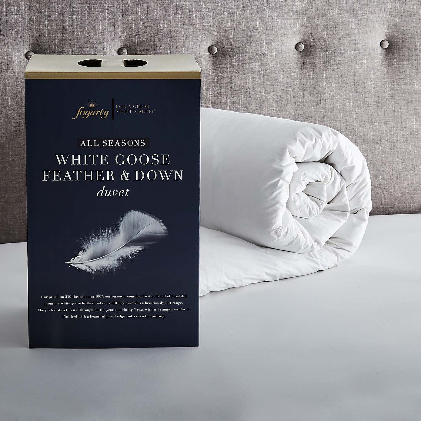 Fogarty White Goose Feather and Down All Seasons 13.5 Tog Duvet