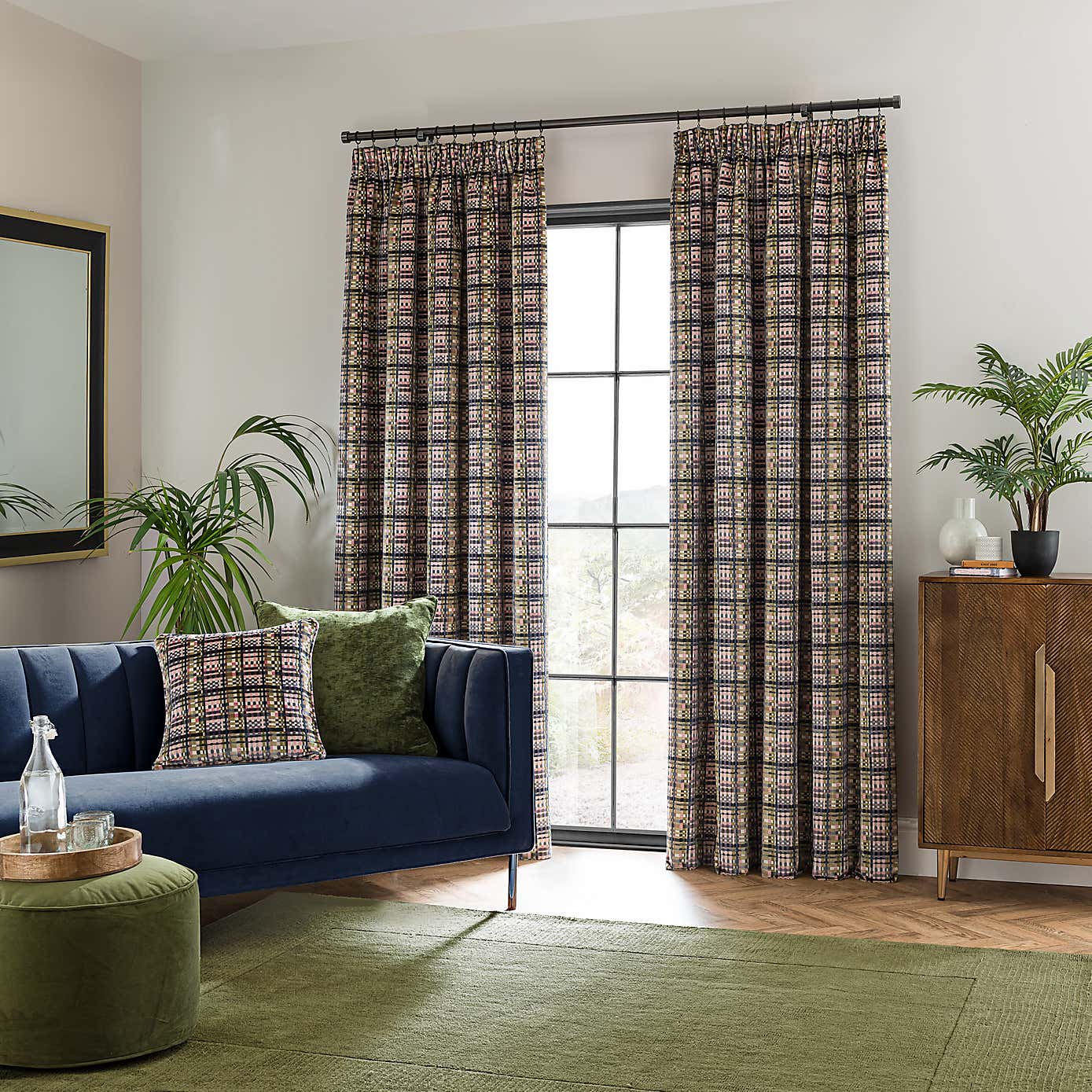 Roxana Cut Velvet Pencil Pleat Curtains