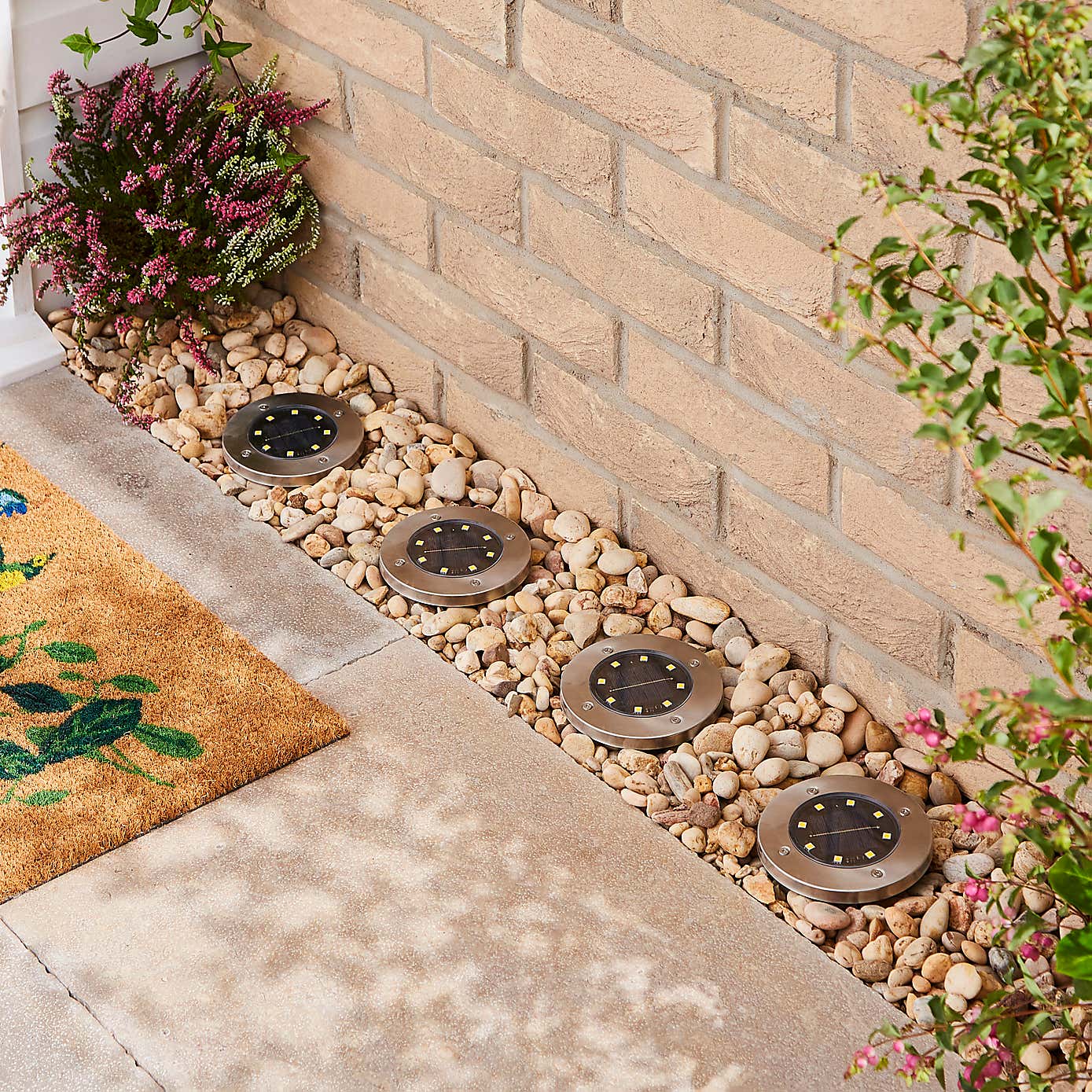 Solar Set of 4 Round Path Lights